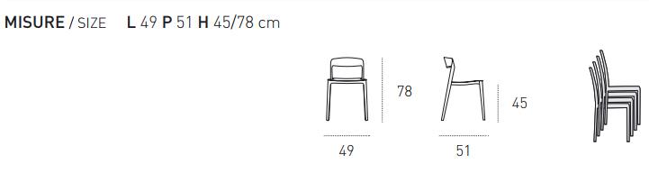 Размеры стула Target Point Almeria SE806